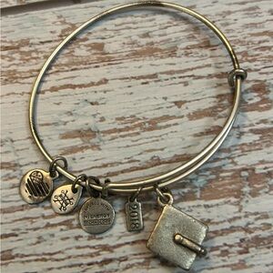 Alex and Ani Silver 2018 Graduation Charm Bangle Bracelet